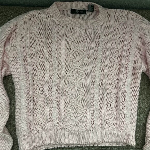 VTG Hunt Club Pink Crew Neck Knit Long Sleeve Sweater Size Large (14) - Picture 2 of 14